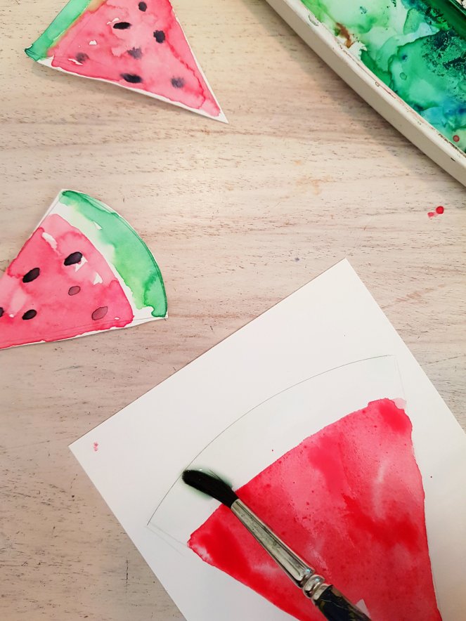 Wassermelonen malen aquarell Schale.jpg