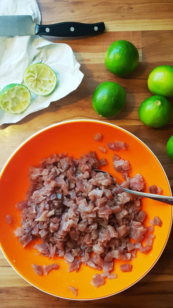 marinierter Thunfisch Denaturierung Ceviche