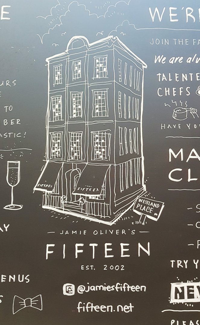 Chalkboard Jamie Olivers`s Fifteen, London