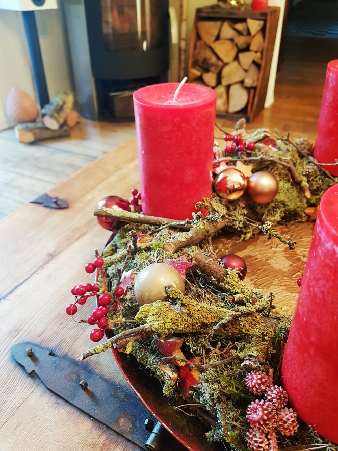 Adventkranz in rot - DIY